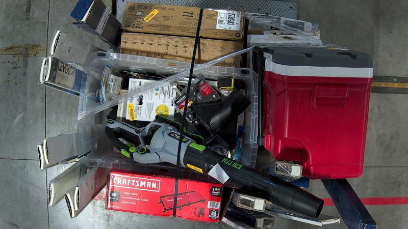 Allen+Roth Roveland 36in White Single Sink Bathroom Vanity, Harbor Breeze Henderson 60in LED Ceiling Fan - MSRP $3,493