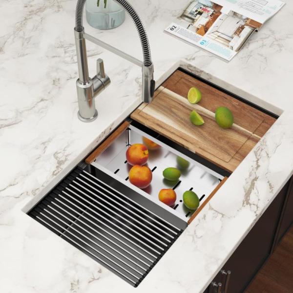 Amazon Clearance - Home Improvement - Undermount Kitchen Sink, Flush Mount Ceiling Lights, VChrome Wallpaper Peel & Stick - MSRP $2,221