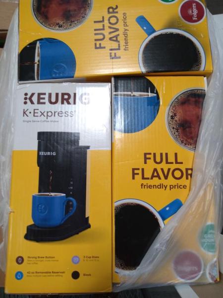 General Merch - Keurig K-Express Coffee Brewer, Sanrio Hello Kitty Blow Mold, Kids Tiedye Slippers - MSRP $4,748