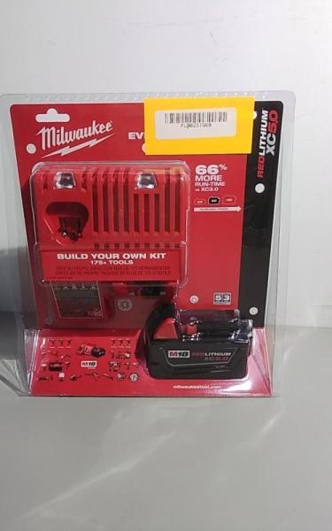 Milwaukee M18 18V Lithium-Ion XC Starter One 5.0Ah Battery & Charger Kit - MSRP $199