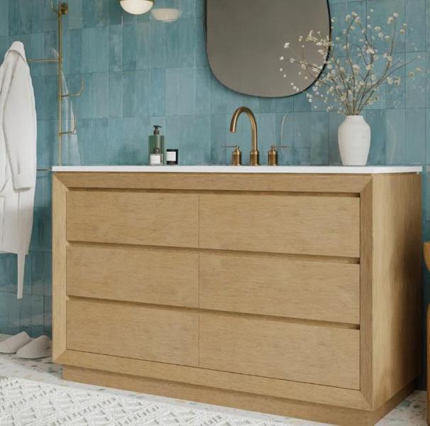 Latitude Run Danyale 54" Single Bathroom Vanity with Quartz Top - MSRP $2,499