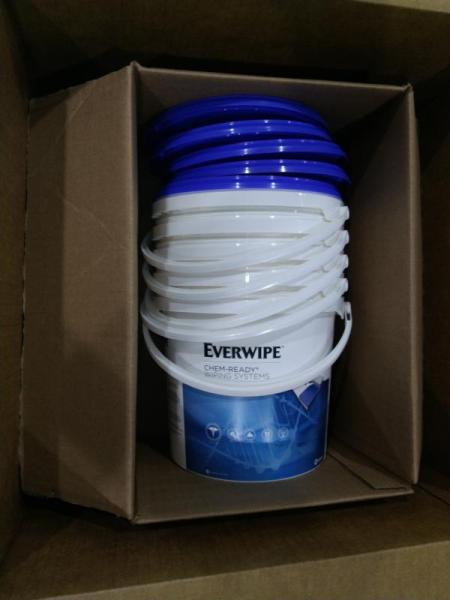 Everwipe Chem-Ready Dispenser Bucket 7.13 x 7.13 x 7  White  5/Carton - MSRP $32