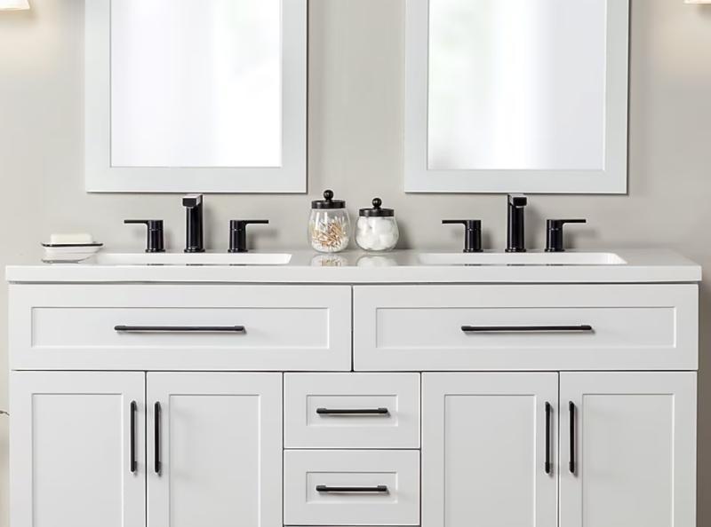 Style Selections Cauley 60in True White Double Sink Bathroom Vanity, Graco Magnum ProX17 Paint Sprayer - MSRP $2,282