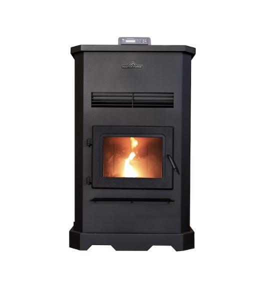 Master Forge 3000sq.ft Pellet Stove, Allen+Roth Rigsby 30in White Undermount Single Sink Bathroom Vanity - MSRP $2,715