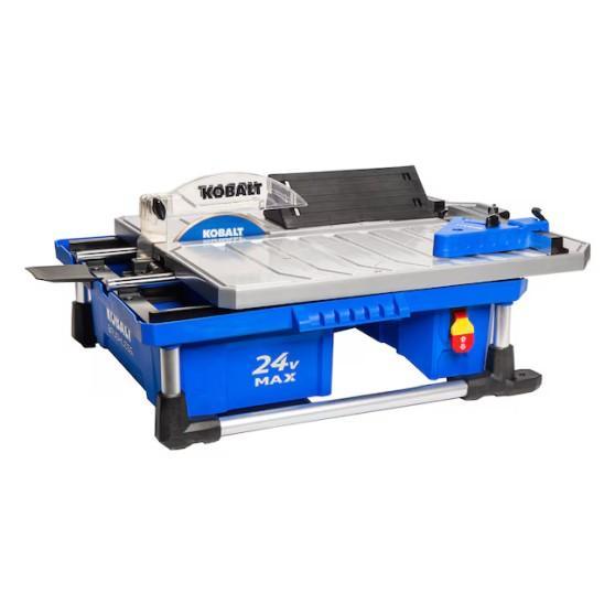 Kobalt 24V Tabletop Tile Saw Kit, Fanimation 72" Slinger Ceiling Fan, Kichler Stetton Pendant Light - MSRP $2,403