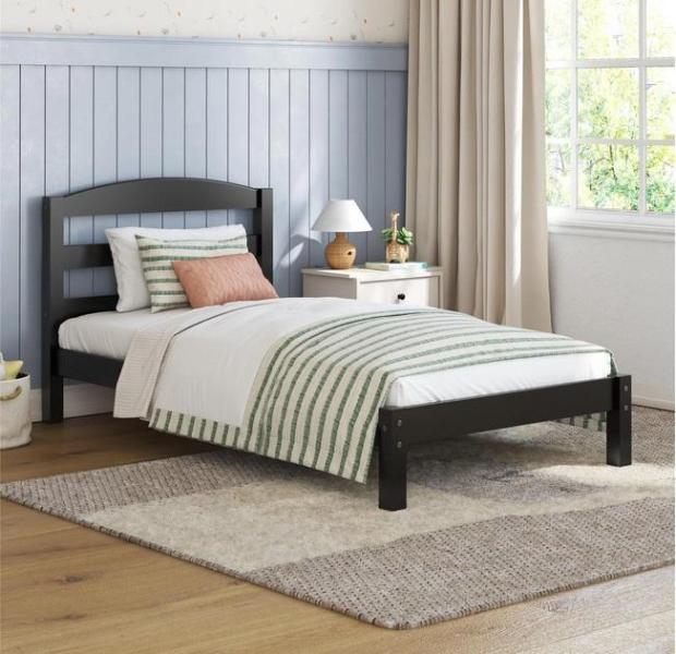 Furniture - MS Fireplace TV Stand, BH&G Leighton Twin Bed, DHP Quilted Top Bunk Bed Mattress - MSRP $426