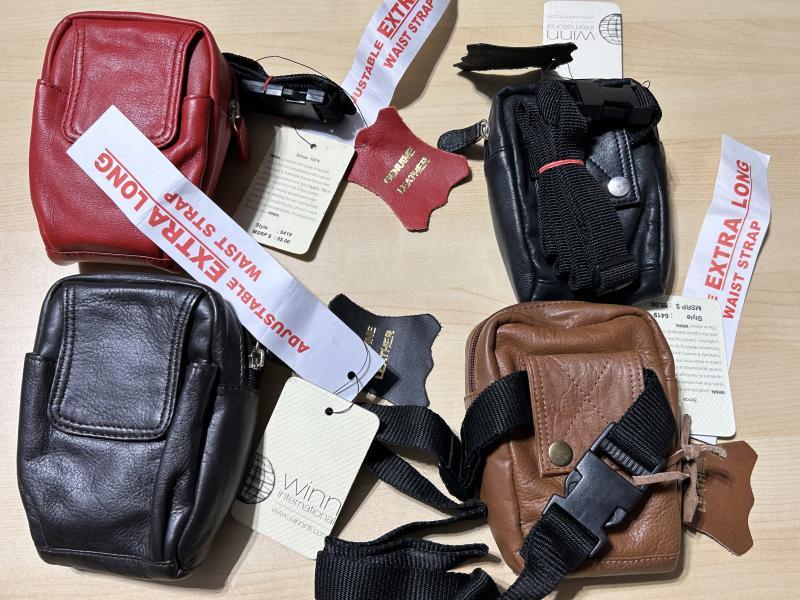 Harness Cowhide Leather Compact Fanny Pack/Waist Pouch