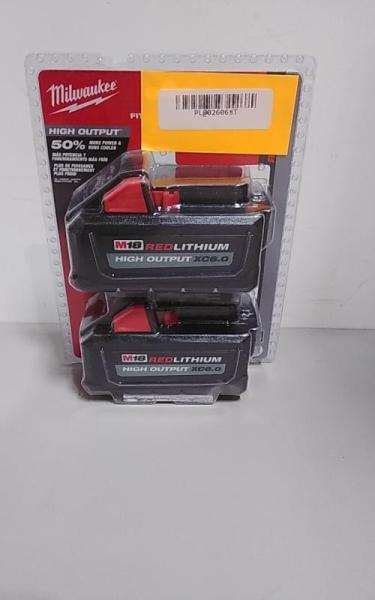 Milwaukee M18 18V Lithium-Ion High Output 6.0Ah Battery Pack 2pk - MSRP $299