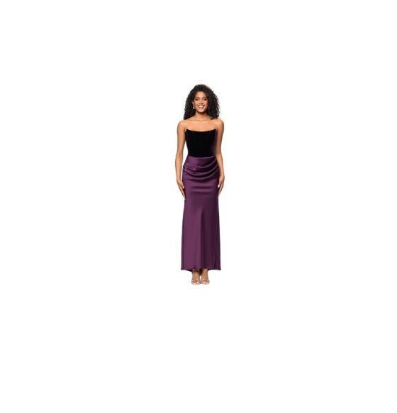 Apparel - Besty & Adam Velvet Strapless Satin Drape Floor Length Dress, FRAME The Shiney Blouse - Original MSRP $3,093