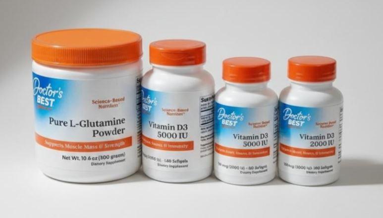 Doctor's Best L-Glutamine 10.6 oz & Vitamin D3 - Over $5000 MSRP