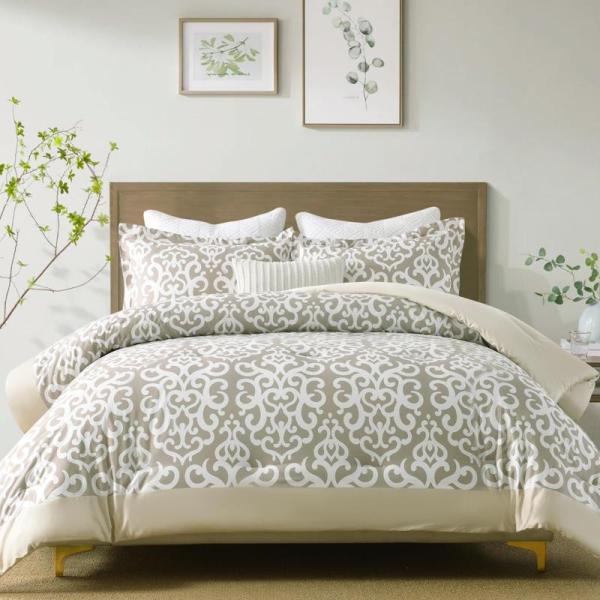 Home - SahSahCasa Cotton Comforter Set Queen, MEEDEE Crushed Green Velvet Ribbon, BloomFlower Shower Rod - MSRP $3,028