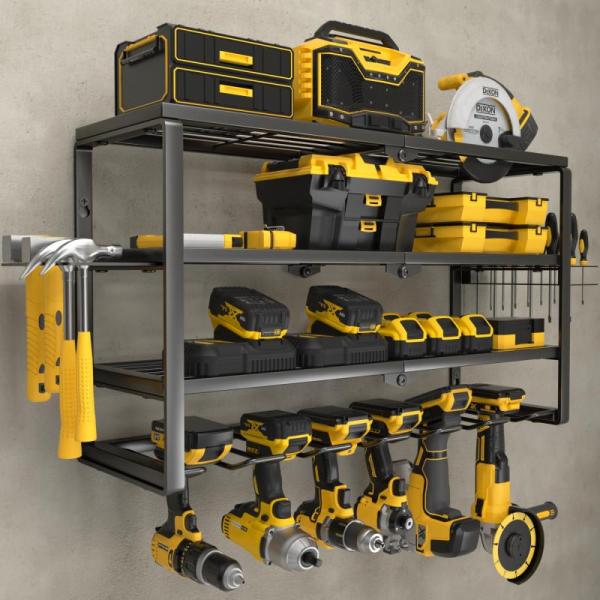 Tools-  	YYR 4 Layer Power Tool Organizer Wall Mount, Cordless Drill Hanger Storage Rack, Battery Tools  - MSRP $4,748