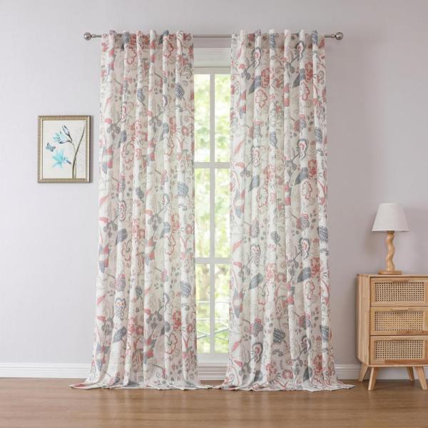 Home- EMEMA Cream Beige Linen Blackout Curtains, Flower Craft Maker - MSRP $16,468