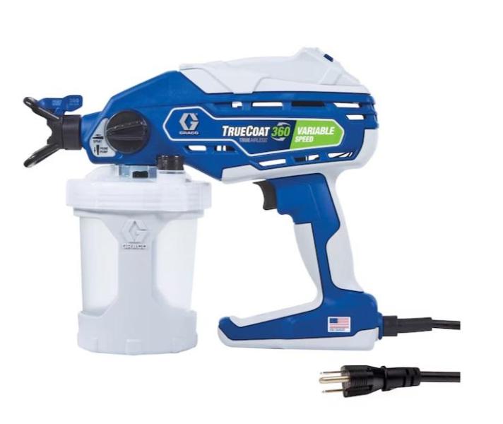 Graco TrueCoat 360 Electric Handheld Airless Paint Sprayer, Metabo HPT MultiVolt 18V Li-ion Air Inflator - MSRP $2,078