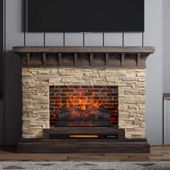 Sedona Electric Fireplace, Waterline Patio Table, Coastal Creek 52" Ceiling Fan - MSRP $2,687