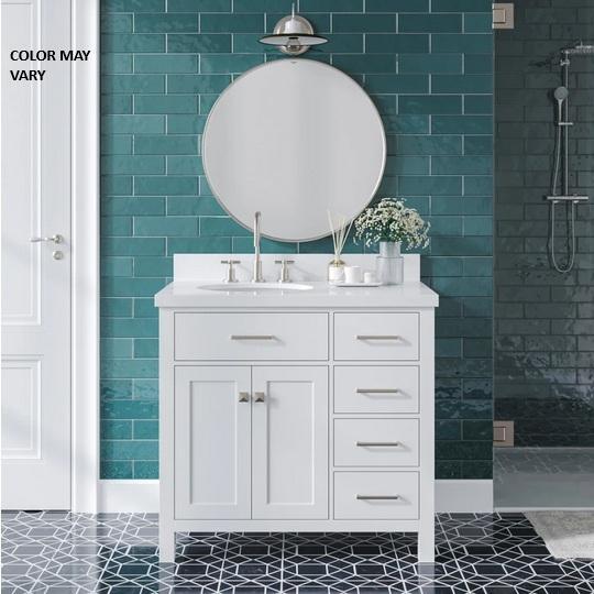 Ariel H036S-L-BC-WHT Vanity Cabinet - MSRP $612