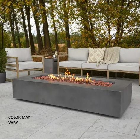 Real Flame C9814LP-WSLT Rectangular Table Fire Pit - MSRP $2,196