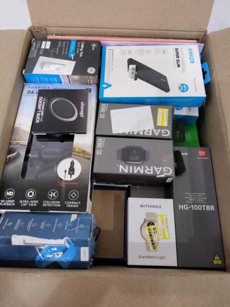 Electronics - Garmin venu sq Smartwatch, Razer BlackShark Headset, Belkin Qi2 Charging Stand- Est Retail $1,490