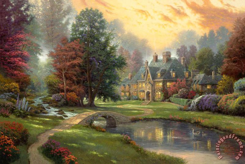 Collection of 60 Thomas Kinkade Lithographs - READY FOR FRAMING