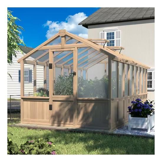 Doors & Windows - Veikous Cedar Wood Garden Plant Greenhouse with Polycarbonate Panels - Est Retail $1,959- 1plt