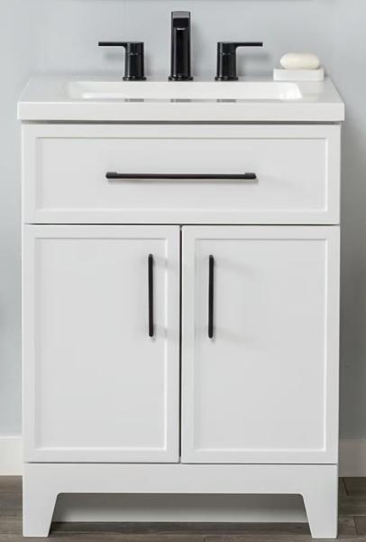Style Selections Potter 24in True White Single Sink Bathroom Vanity, Govee 100ft Plug-in LED String Light - MSRP $2,775