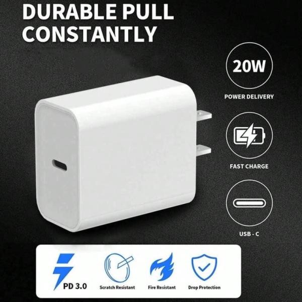 USB-C 20W Fast Chargers Adapter Cable Sets Bulk