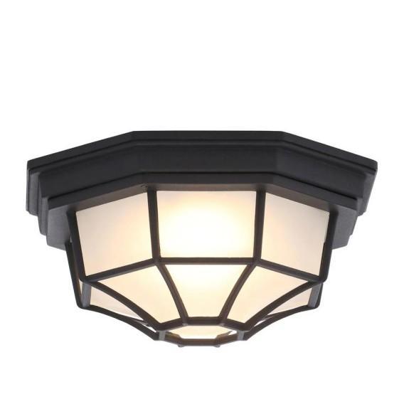 Lighting & Electrical - Hampton Bay Black Outdoor LED Flushmount Light - Est Retail $3,606- 1plt