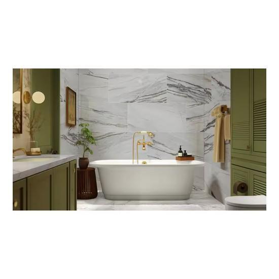 Verde Fantasy 24 in. x 48 in. Polished Porcelain Marble Look Tile - Est Retail $1,266- 1plt