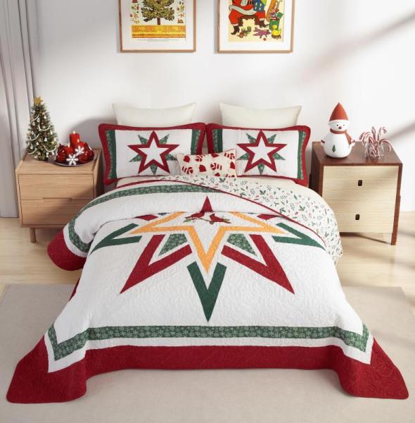 Home - Vohanide Handmade King Patchwork Quilt, Erosebridal Thanksgiving Pumpkin King 7pc Bedding Set - MSRP $11,294