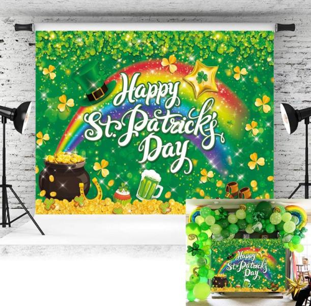 Amazon Clearance - Camera - PGSWEER Happy St.Patrick's & Valentines Day Backdrops, Hzdeying Stretchy Arch Backdrop Covers - MSRP $6,585