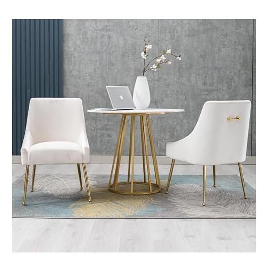 Restworld Velvet Dining Chairs, Andy Star Bathroom Mirror, DrawXynth TV Stand - MSRP $2,489