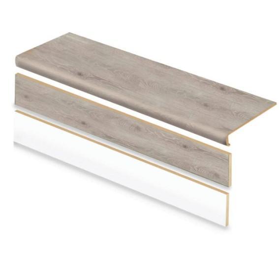 Flooring & Rugs - Cap A Tread Larkmead Oak and Waveford Gray Oak Stair Tread - Est Retail $1,399- 1plt
