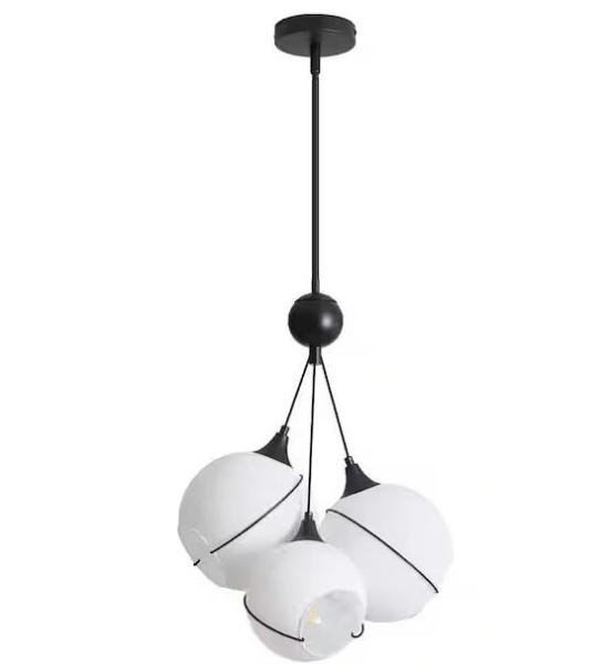 Pallet of Deyidn Modern 3-Light/3-Globe Black Chandeliers - Est Retail $2,222