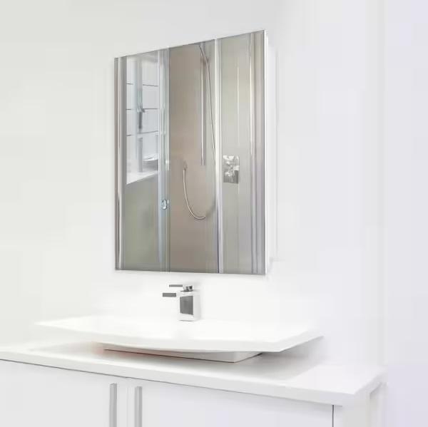 Ten Glacier Bay 23.6inWx30inH Rectangular Mirror Wood Composite Medicine Cabinets - Est Retail $1,316