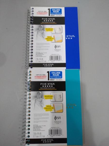 Pallet of Mead Five Star 1 Subject Notebooks, Assorted Colors - MSRP $11,097