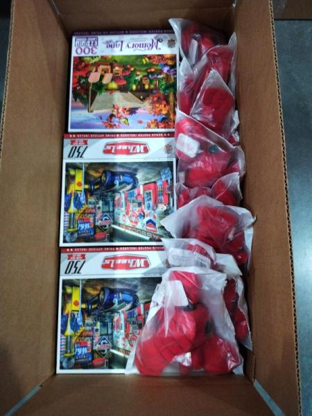 Toys - MasterPieces Jigsaw Puzzles, Big Eye Lobster Plushies 6 Red, Cleveland Browns Stadium Puzzles - MSRP $434