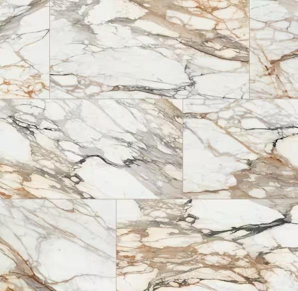 Flooring & Rugs - Daltile Wenrose Calacatta Topaz 24 in. x 48 in. Polished Porcelain Marble - Est Retail $1,465- 1plt