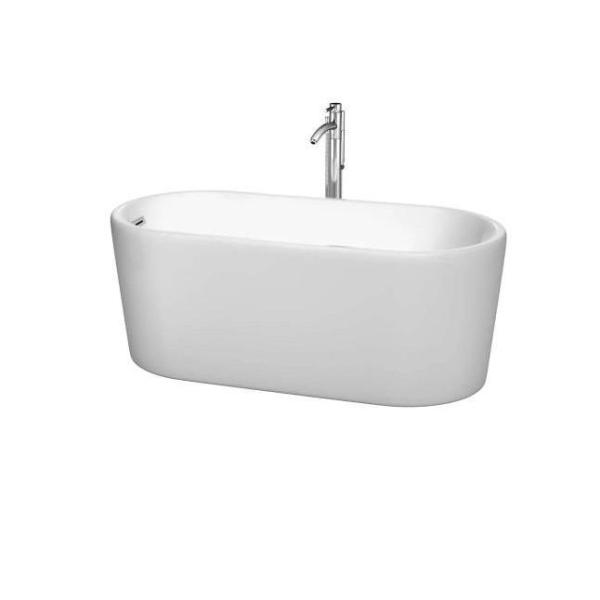 Wyndham Collection Ursula 59" Free Standing Acrylic Soaking Tub - MSRP $2,660