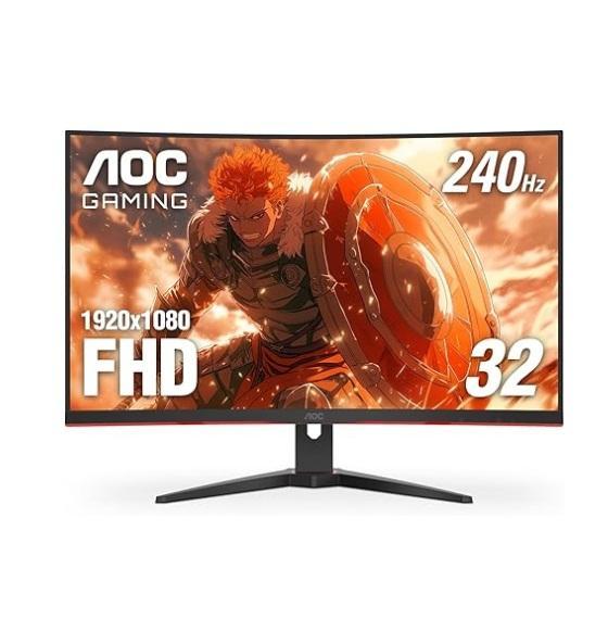 AOC C32G2ZE 32" Curved Frameless Gaming Monitor, LG 32GS60QC-B Ultragear 32in Curved Gaming Monitor - MSRP $1,939