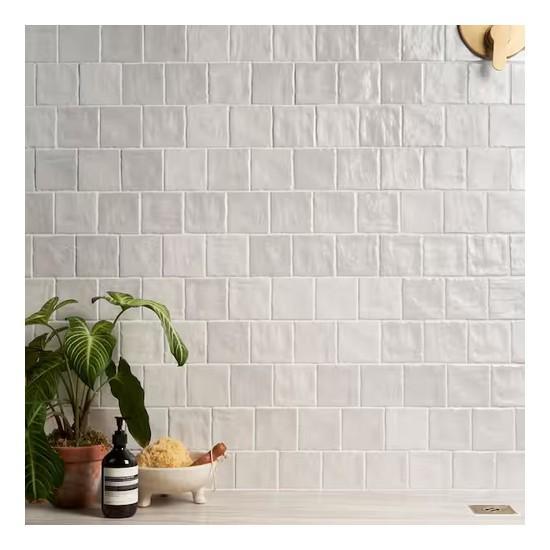 Ivy Hill Amagansett Gin White 4 in. x 4 in. Mixed Finish Ceramic Wall Tile - Est Retail $2,743- 1plt