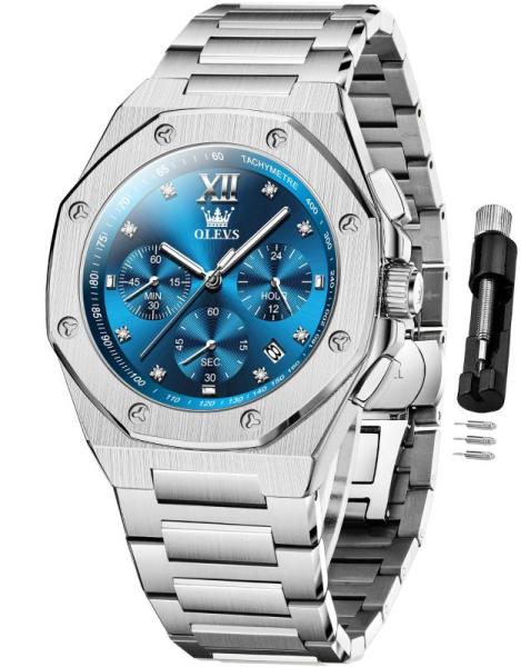 Watches - OLEVS Blue Stainless Steel Watches, LIFEOCO Kids Watch, Hemobllo Electronic Watches Keychains - MSRP $1,749