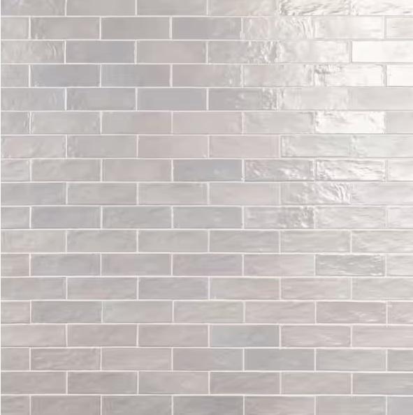 Flooring & Rugs - Ivy Hill Tile Amagansett Fog Gray Mixed Finish Ceramic Subway Wall Tiles, MSI -Est Retail $972- 2plts