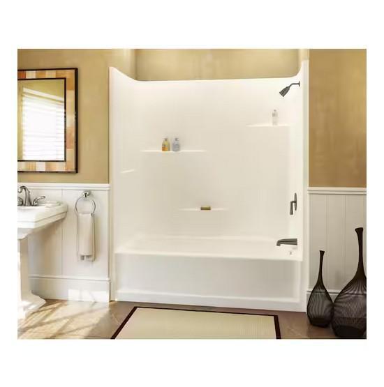 Kitchen and Bath - Aquatic Everyday Acrylx 60" x 30" x 72" Rectangular Tub Shower Combo Unit - Est Retail $729