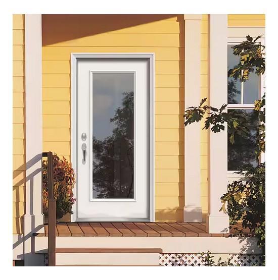 MMI 30 in. x 80 in. Right-Hand Inswing Full Lite Clear Classic Primed Steel Prehung Front Door - Est Retail $587