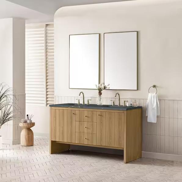 James Martin Vanities Hudson 60inWx23.5inDx34.2inH Double Bathroom Vanity - Est Retail $2,549