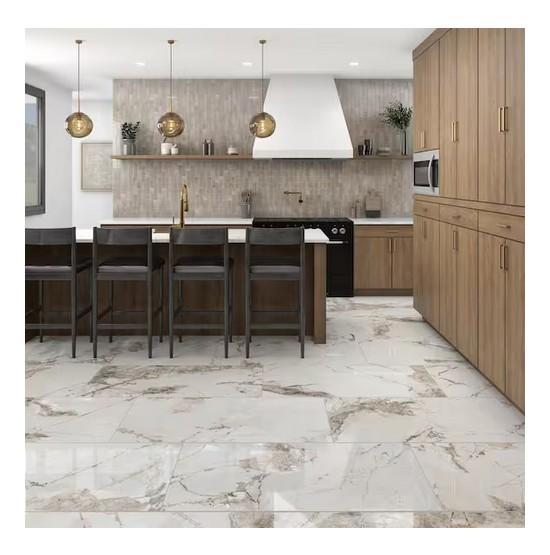 Daltile Renner Marble Ash 24 in. x 48 in. Polished Porcelain Floor and Wall Tile - Est Retail $985