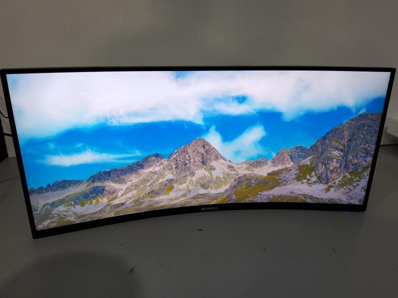 A Grade - Sansui - 34" Curved WQHD 165Hz Gaming Monitor - Black - MSRP $179