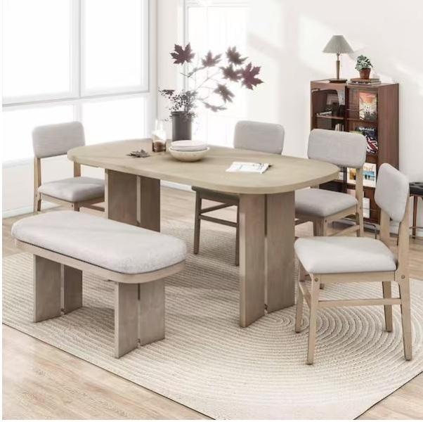 Home Decor - Polibi 6pc Dinning Table, PLANK+BEAM, Harper & Bright Designs, HOMCOM, BYBLIGHT - Est Retail $2,271