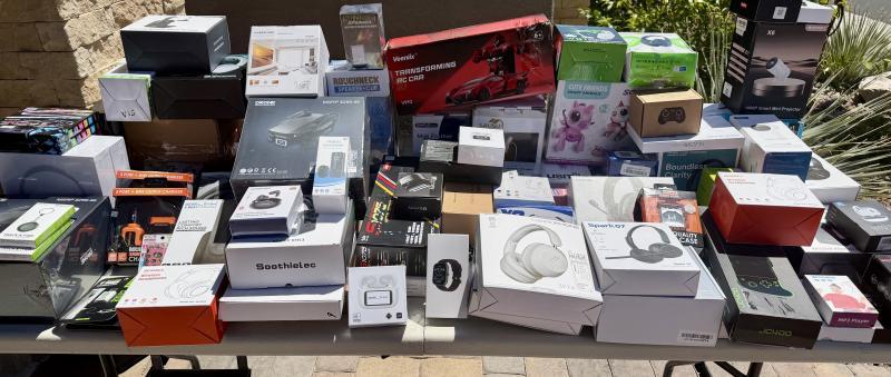 Mixed Electronics approx. MSRP $5,000. Headphones, drone, smart gadget
