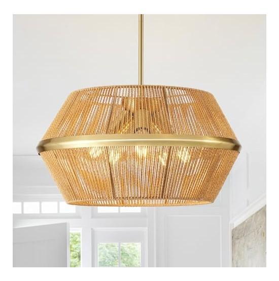 WJShome 5-Light Rattan Chandelier, Euhomy Nugget Ice Maker, Lucid Mattress Topper - MSRP $2,681